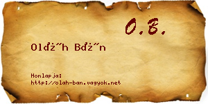 Oláh Bán névjegykártya