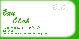 ban olah business card